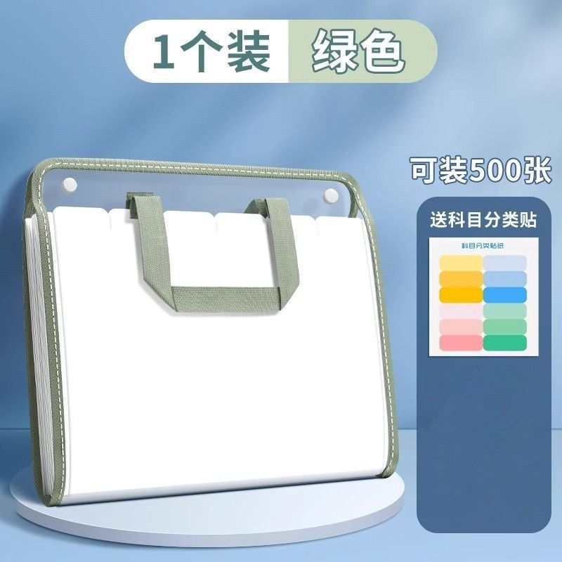 A4 Folder Portable Organ Bag High Color Value Multi-Layer Transparent Thickened Data Bag Large Capacity Test Paper Folder Storage Book - Image 1